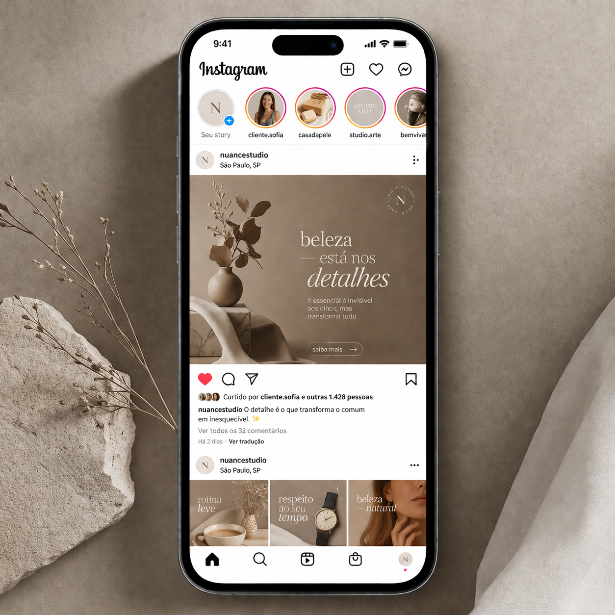High-end smartphone displaying an actual Instagram Reels playback interface with professional cinematography
